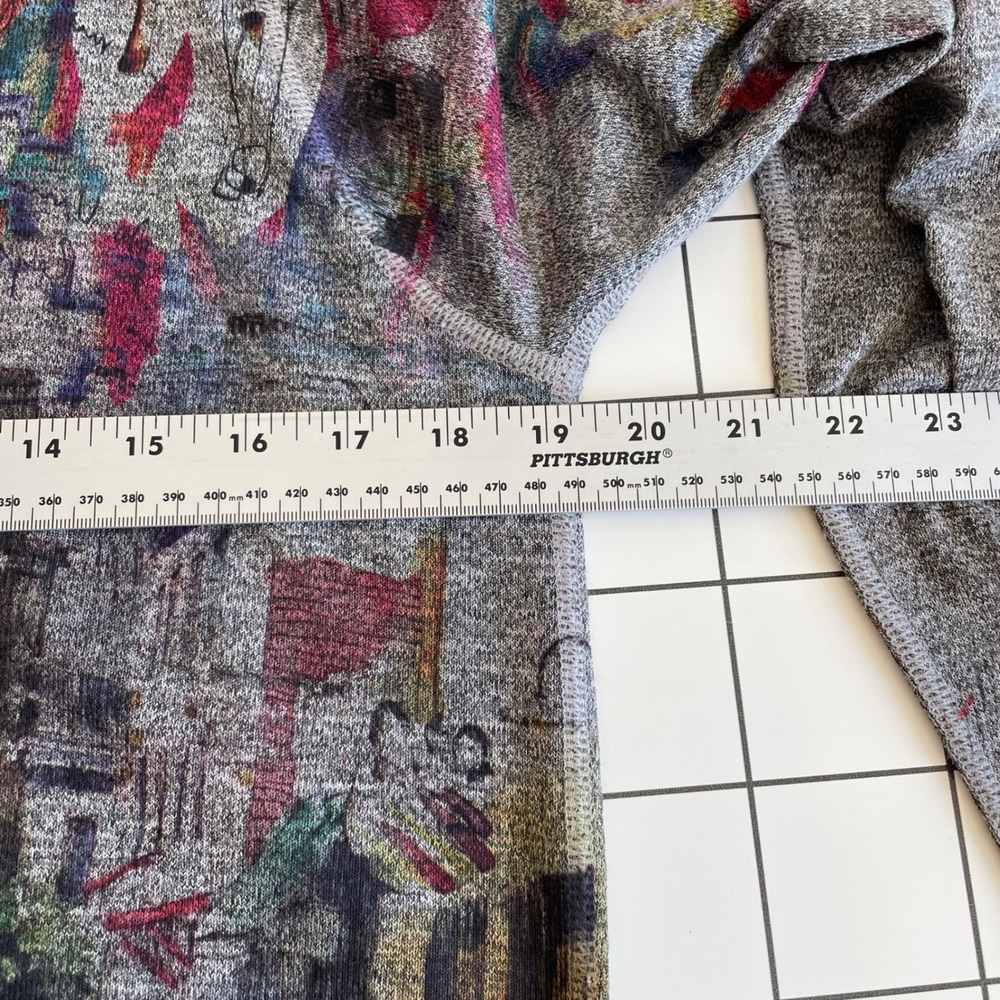 Inoah Art to Wear Hooded Duster Cardigan Jacket L Grey Open Front Made in USA - Picture 6 of 8